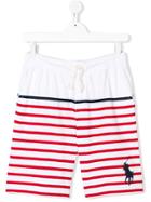 Ralph Lauren Kids Striped Track Shorts - White