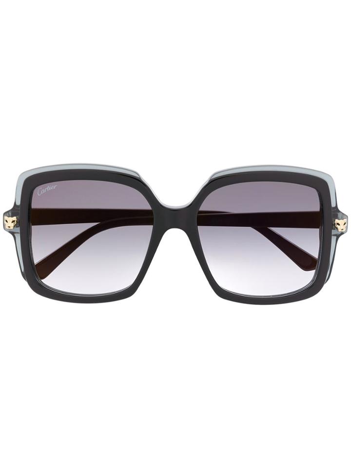Cartier Eyewear Panthère De Cartier Square-frame Sunglasses - Black