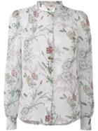 Giambattista Valli - Floral Band Collar Shirt - Women - Silk - 42, White, Silk