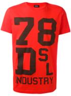 Diesel Printed Motif T-shirt, Men's, Size: Medium, Red, Cotton