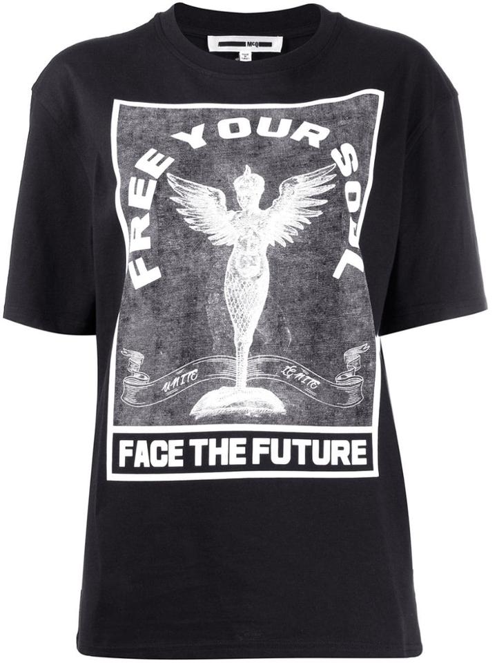 Mcq Alexander Mcqueen 'free Your Soul' Printed T-shirt - Black