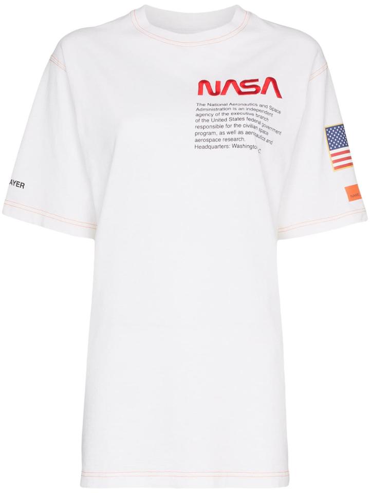 Heron Preston Crew Neck Nasa Print Cotton T-shirt - White