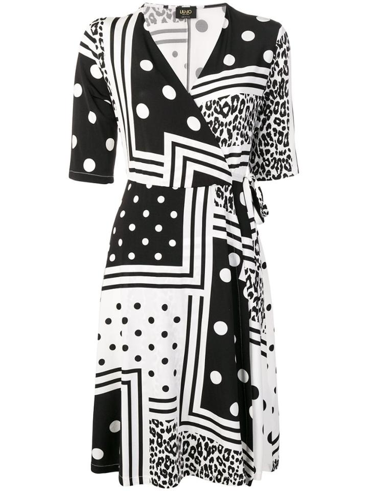 Liu Jo Black And White Graphic Shift Dress