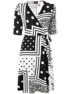 Liu Jo Black And White Graphic Shift Dress