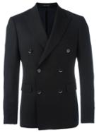 Dinner Double Breasted Blazer, Men's, Size: 46, Black, Cupro/virgin Wool