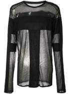 Julius Sheer Longsleeved T-shirt, Men's, Size: 2, Black, Cotton