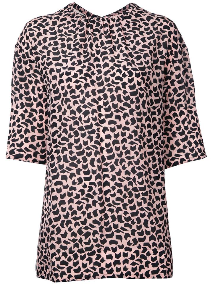 Marni Geometric Print Blouse, Women's, Size: 48, Pink/purple, Silk
