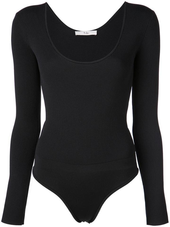 Tibi Tech Poly Bodysuit - Black