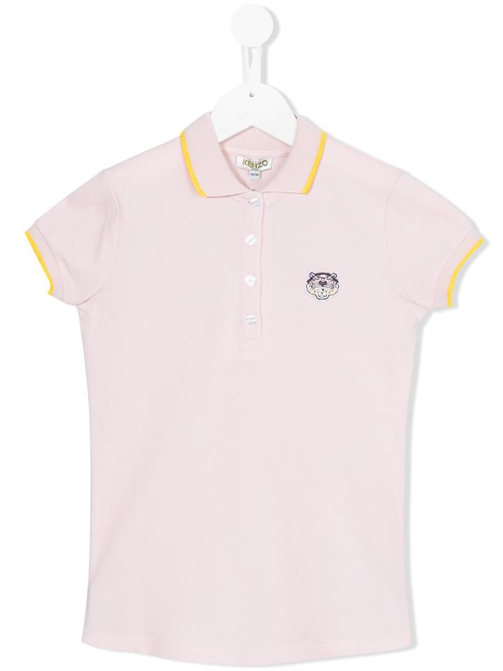 Kenzo Kids Tiger Patch Polo Shirt, Girl's, Size: 8 Yrs, Pink/purple