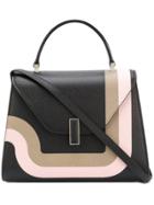Valextra Striped Tote - Black