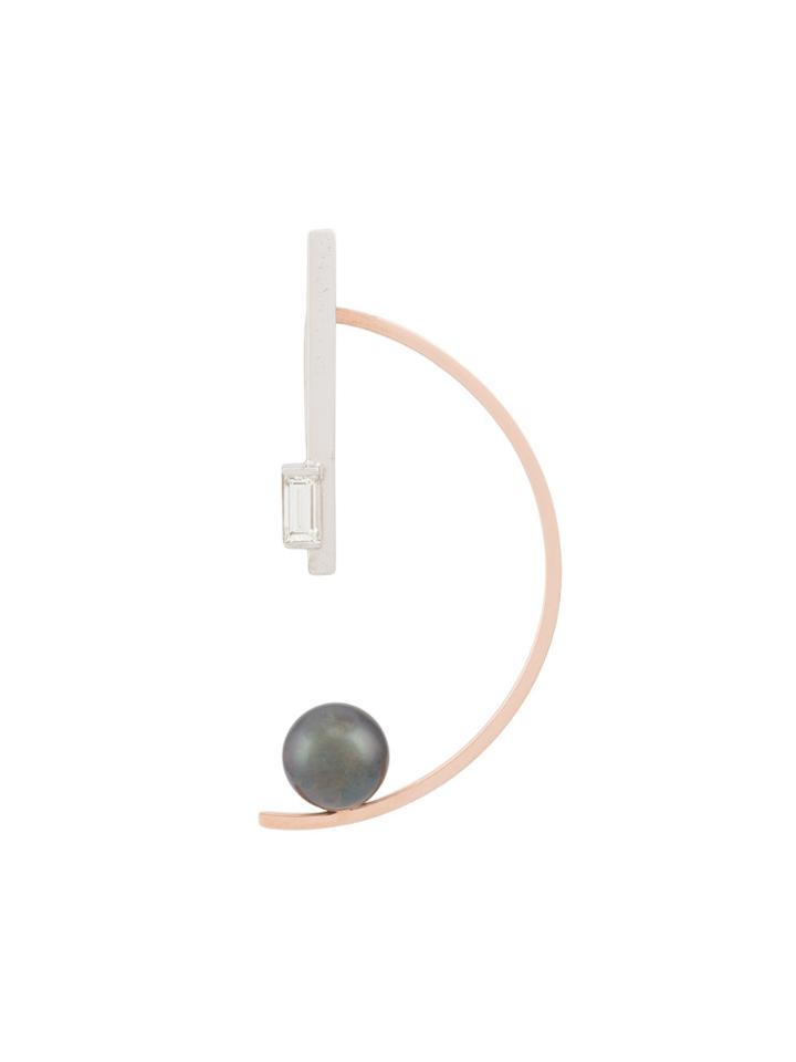 Kova 18kt Gold Single Semi-circle Earring - Metallic