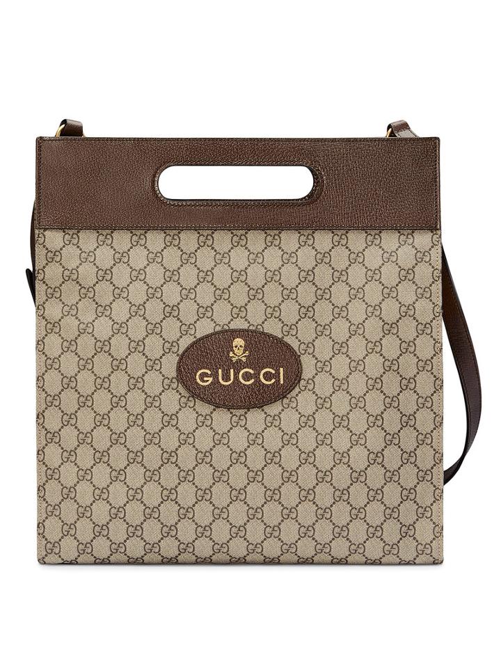 Gucci - Soft Gg Supreme Tote - Men - Cotton/leather/canvas - One Size, Nude/neutrals, Cotton/leather/canvas