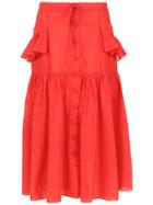 Clube Bossa Saia Midi Fara - Red