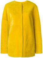 P.a.r.o.s.h. Collarless Shift Fur Jacket - Yellow