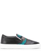 Marcelo Burlon County Of Milan Embroidered Wings Sneakers - Black