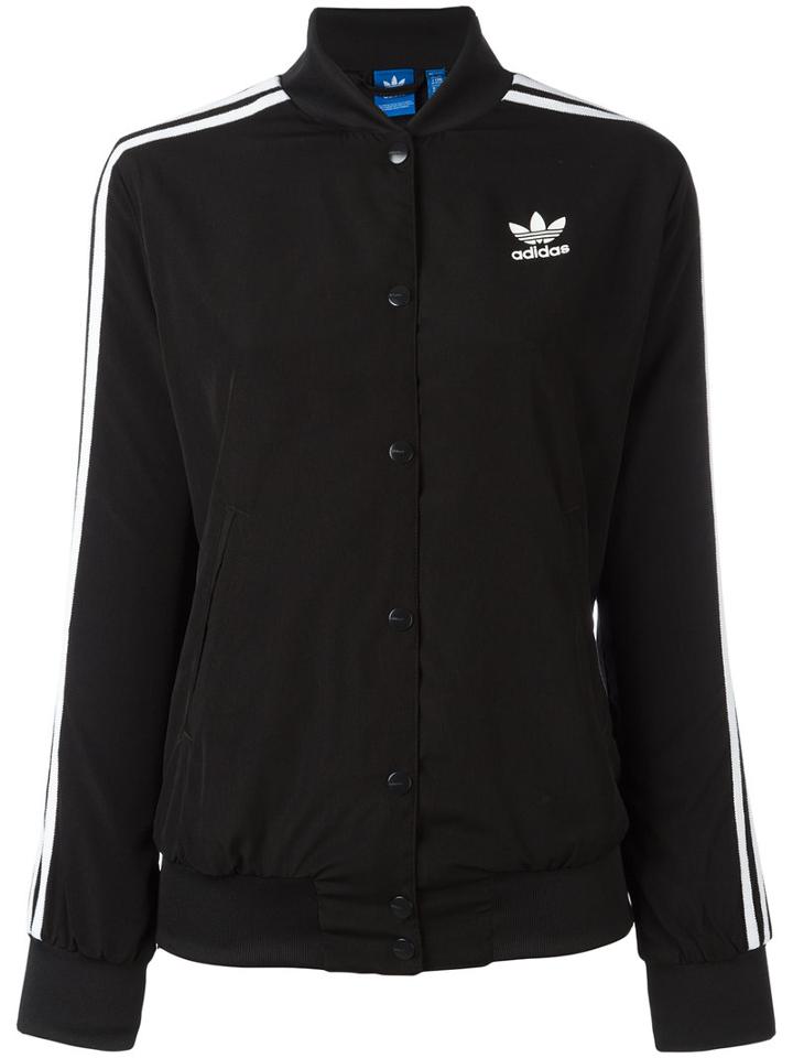 Adidas Three-stripes Bomber Jacket, Women's, Size: 40, Black, Polyester