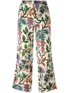 Philosophy Di Lorenzo Serafini Printed Cropped Trousers, Women's, Size: 44, Nude/neutrals, Silk/linen/flax