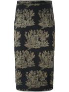No21 Metallic Embroidery Skirt, Women's, Size: 40, Black, Polyamide/polyester/spandex/elastane