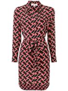 Diane Von Furstenberg Printed Shirt Dress - Black
