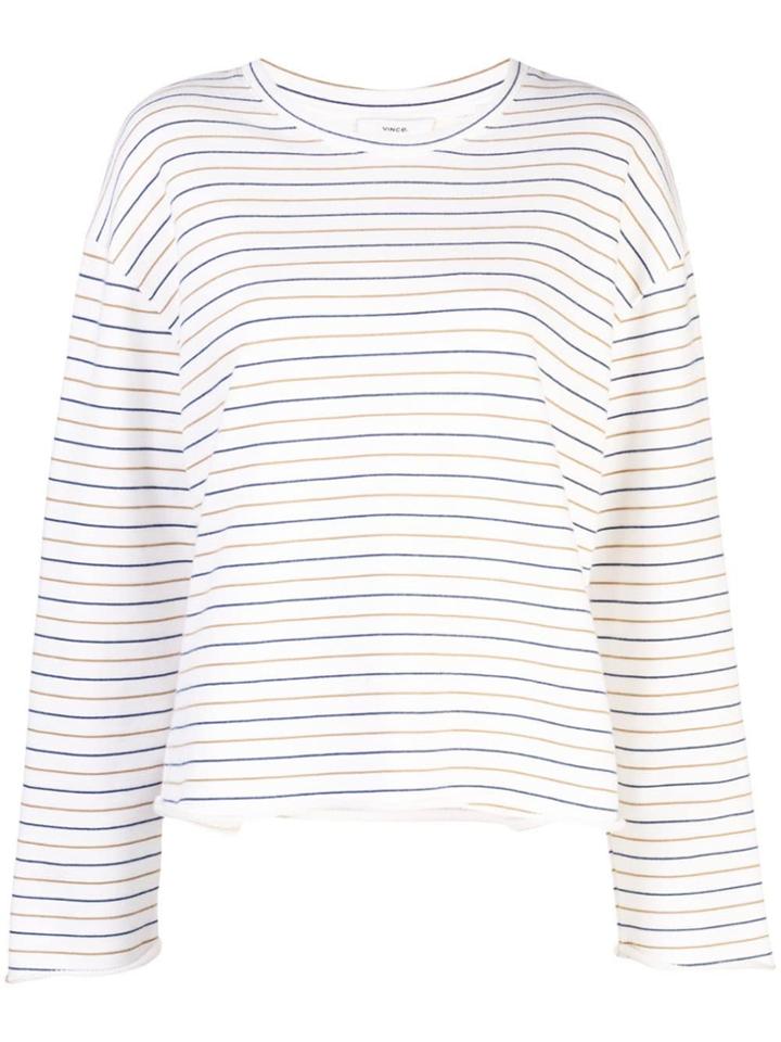 Vince Striped Sweatshirt - White