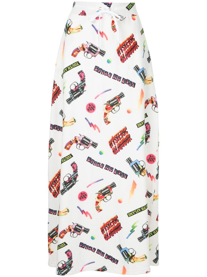 Hysteric Glamour Pop Gun Print Maxi Skirt - White