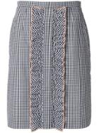 No21 Gingham Ruffle Detail Skirt - Black