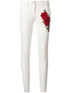 Philipp Plein Rose Embellished Skinny Trousers - Nude & Neutrals
