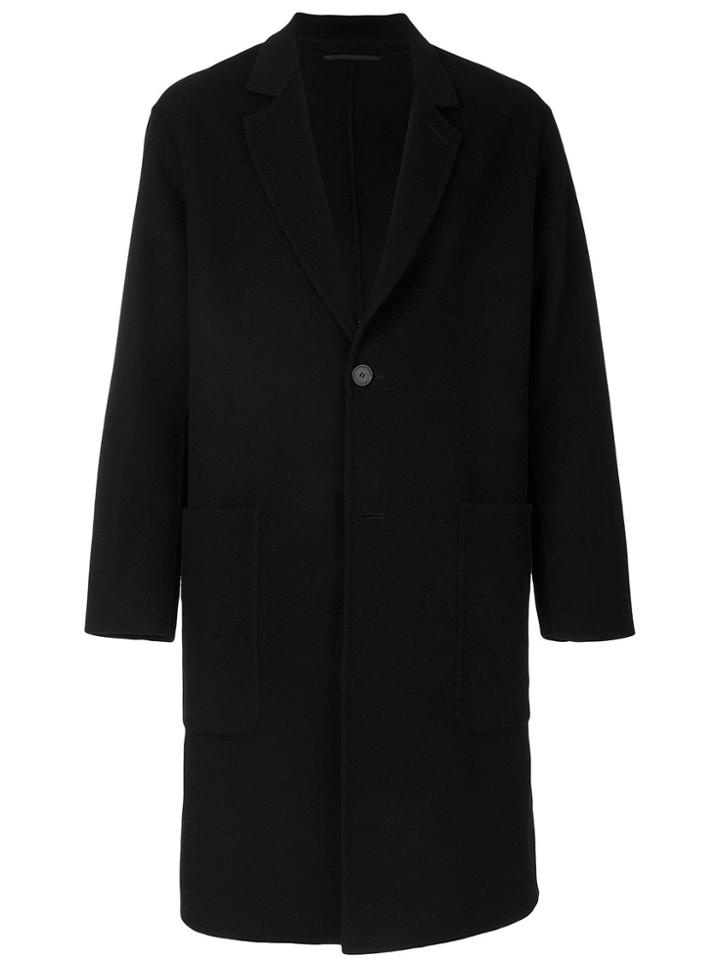 Ami Alexandre Mattiussi Oversized Two Buttons Coat - Black