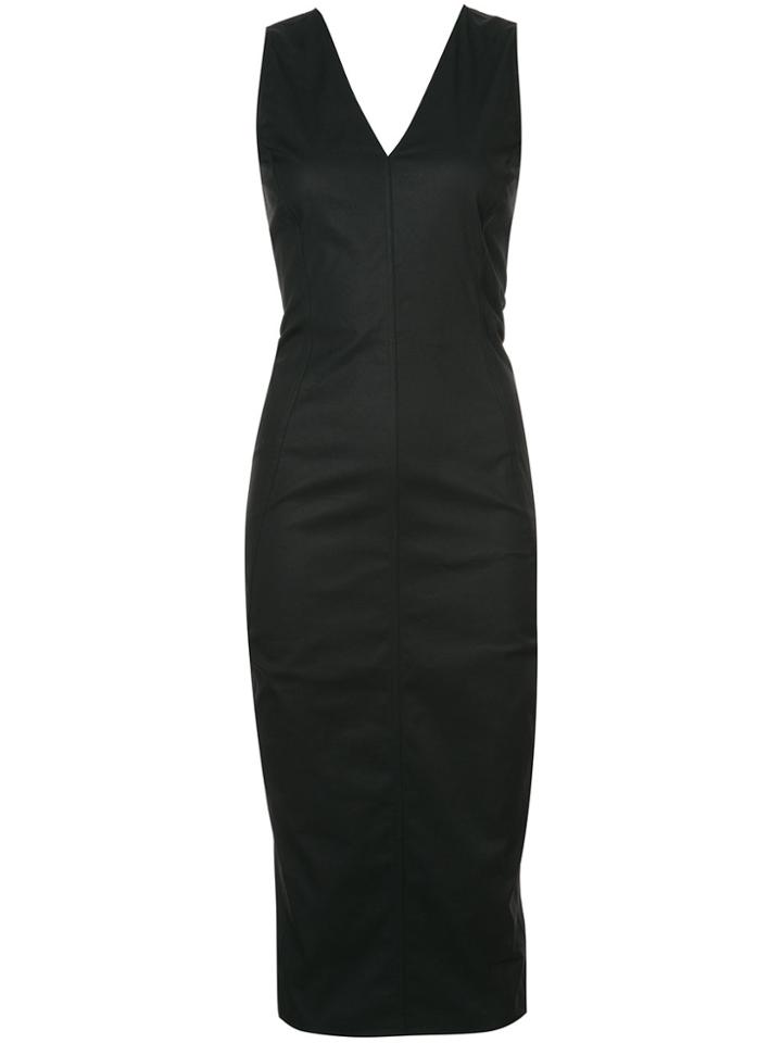 Rick Owens Fitted V-neck Dress - Black