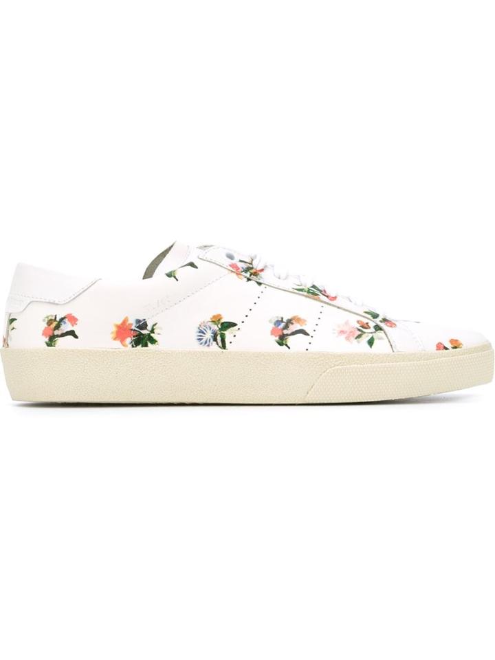 Saint Laurent Court Classic Sneakers, Women's, Size: 35, White, Leather/nappa Leather/rubber