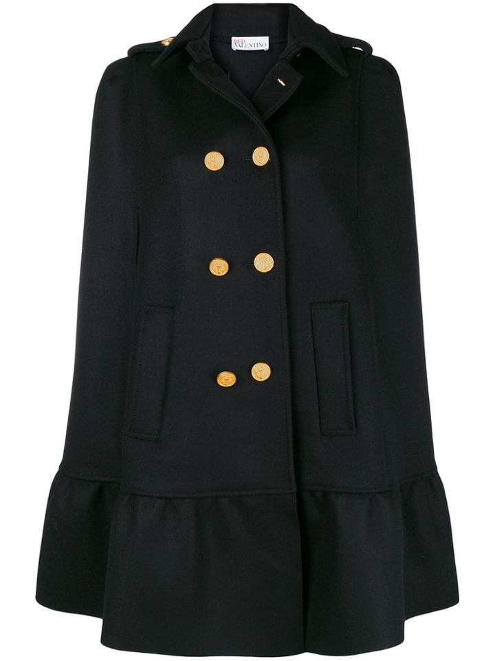 Red Valentino Double Breasted Cape - Black
