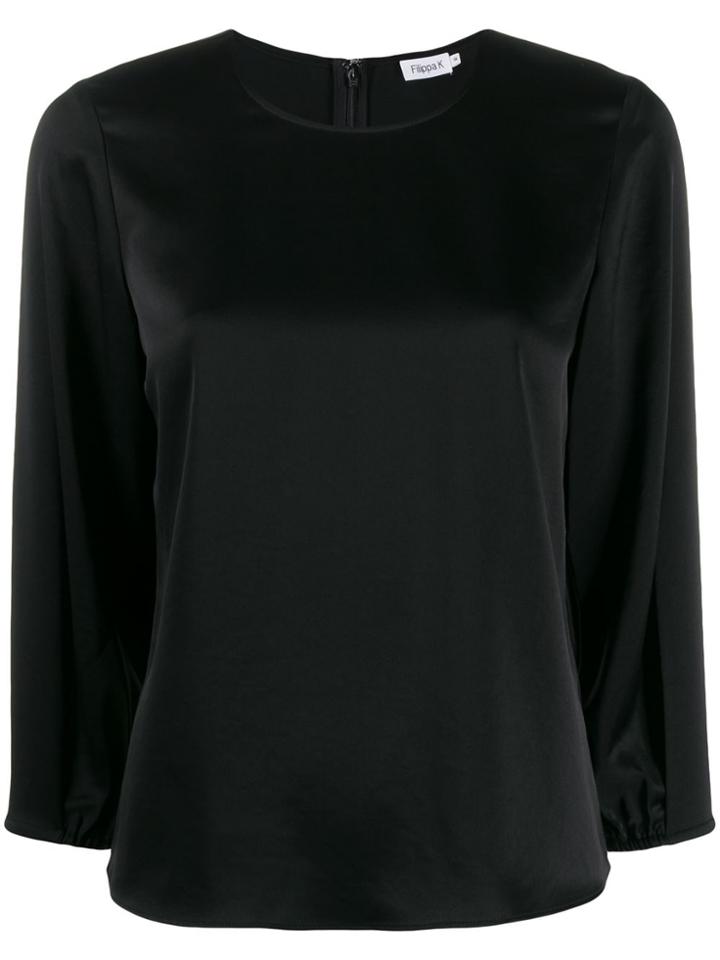 Filippa-k Delphi Draped-sleeve Blouse - Black