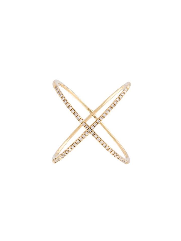 Ef Collection X-shaped Ring, Women's, Size: 7, Yellow/orange