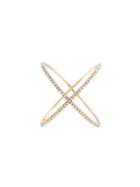 Ef Collection X-shaped Ring, Women's, Size: 7, Yellow/orange