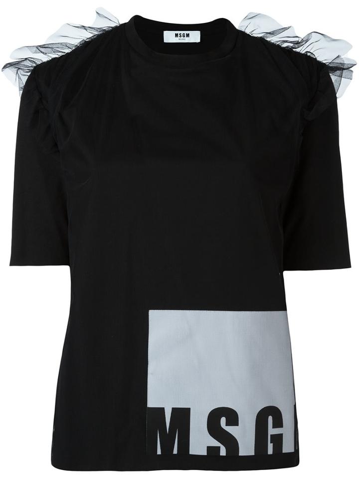 Msgm Ruffled Shoulders T-shirt