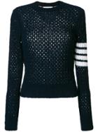 Thom Browne Wool Blend Crewneck Pullover - Blue