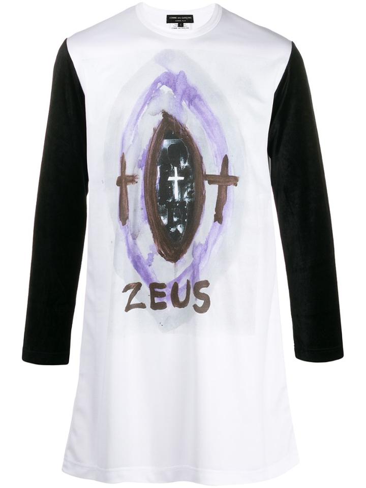 Comme Des Garçons Homme Plus Zues Graphic Long-sleeve Top - White