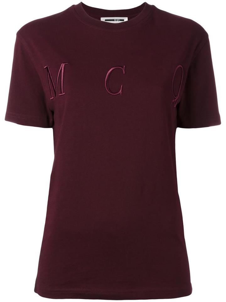 Mcq Alexander Mcqueen Embroidered Logo T-shirt, Women's, Size: Medium, Red, Cotton