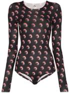 Marine Serre Moon Shadow Long Sleeve Bodysuit - Black