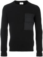 Dondup Chest Pocket Jumper, Men's, Size: Medium, Black, Wool/polyamide