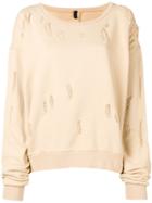 Unravel Project Distressed Oversized Sweatshirt - Neutrals