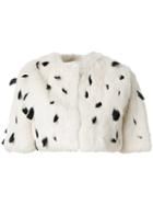 Andrea Bogosian Fur Cropped Jacket, Women's, Size: Medium, White, Rabbit Fur/feather
