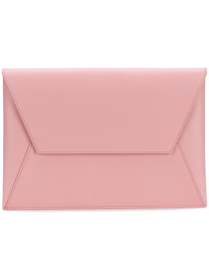 Mm6 Maison Margiela Envelope Clutch - Pink & Purple