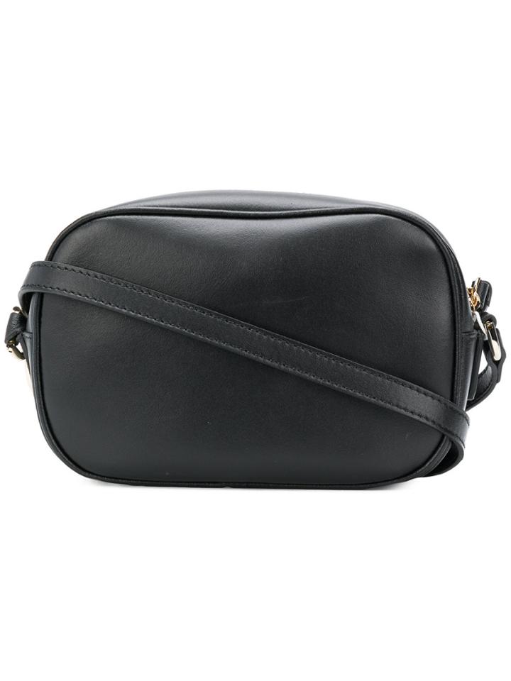 Versus Logo Zipped Shoulder Bag - Black