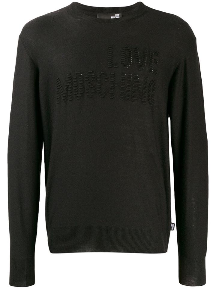 Love Moschino Raised Logo Jumper - Black