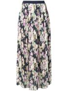Semicouture Floral Print Pleated Maxi Skirt - Blue