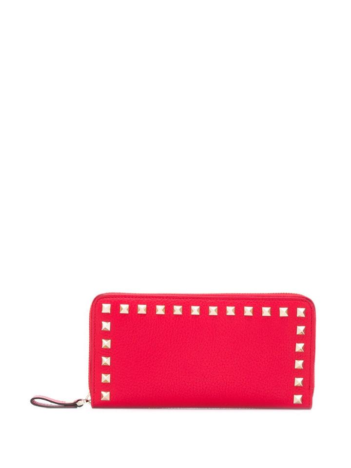 Valentino Valentino Garavani Rockstud Zip Around Wallet - Red