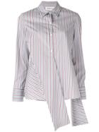 Portspure Striped Asymmetric Detail Shirt - Grey