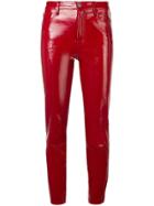 J Brand Cropped Leather Trousers - Red
