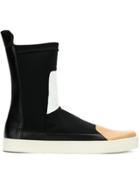 Gloria Coelho Mid Calf Panelled Sneakers - Black